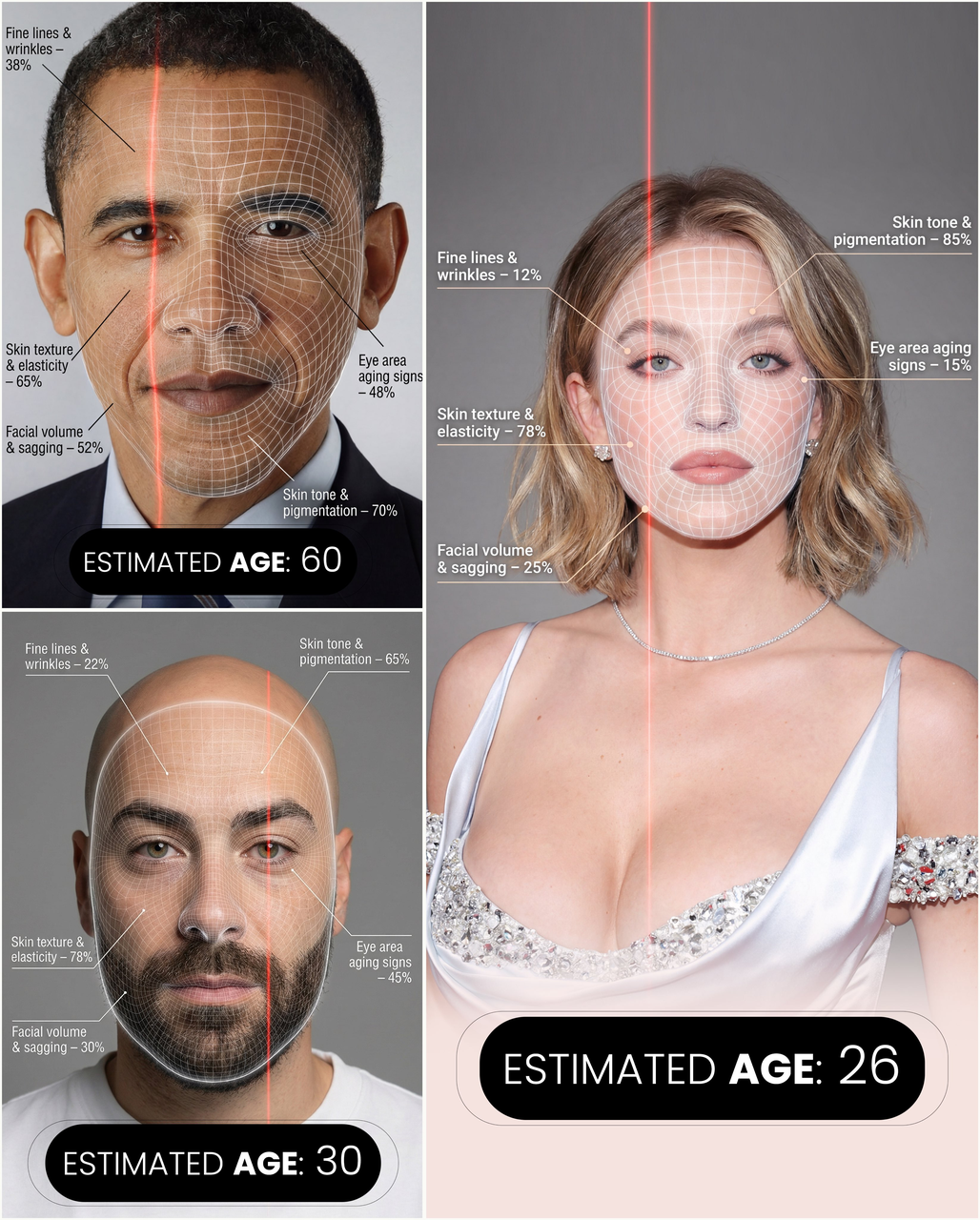 Facial scan UI estimating age